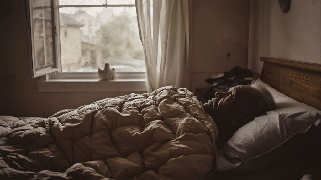 Illustration extrait 3 Les Ceintures de fleurs : vieil homme dans son lit